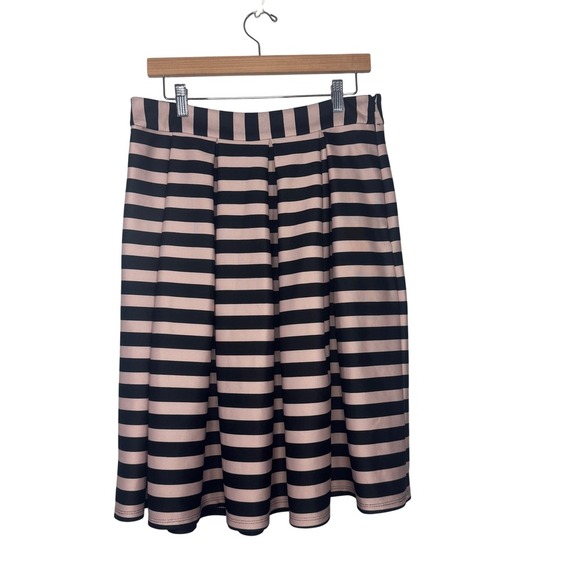 Faith and Joy Los Angeles Striped Pleated Midi Skirt Womens Size M - Picture 1 of 4